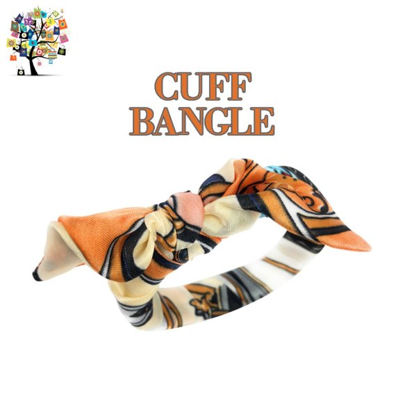 BOHO Bangle Bracelet Handmade Bow Tie Ribbon - Picture 2 of 5